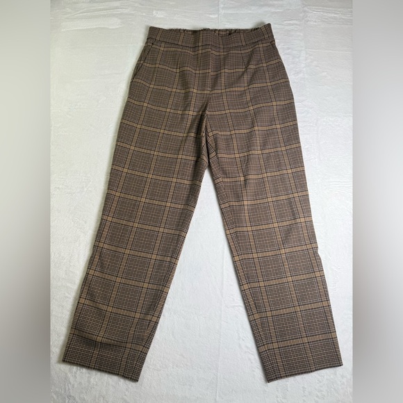 Babaton Pants - Babaton Brown Plaid Dress Pants